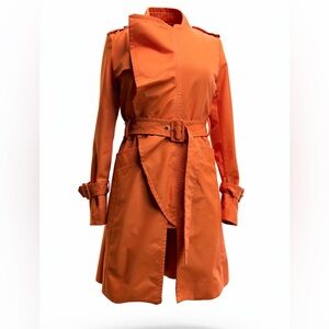 BCBG Maxazria Belted‎ Ruffle Trench Coat